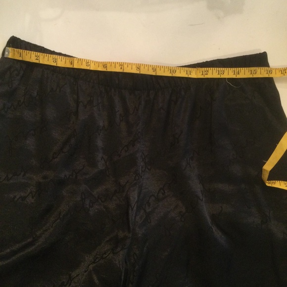 Victoria’s Secret Black Satin With Pink Trim Lounge Sleep Pants Size Large - Picture 8 of 12